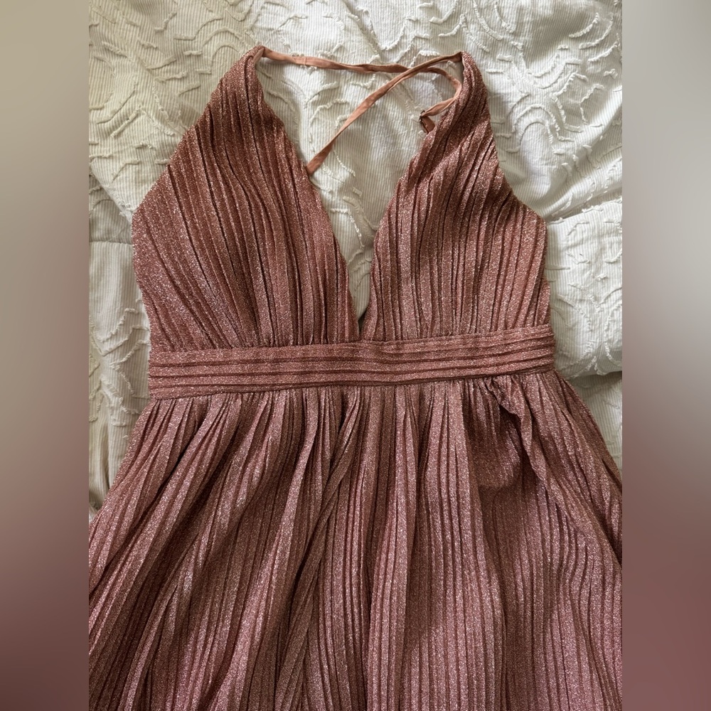 Luxxel Roségold shimmer sparkle dress sz M